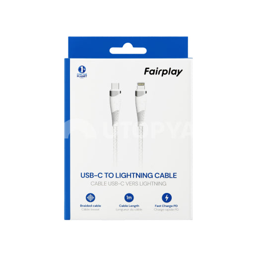 Câble iPhone USB-C vers Lightning 1m FAIRPLAY TORILIS  (Blanc)